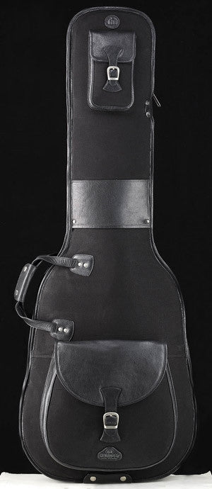 Harvest Bass Bag Black Nylon Canvas mit Leder-Trim